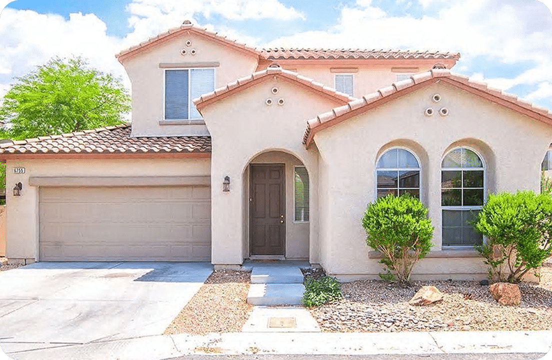 Modern house with landscaped front yard