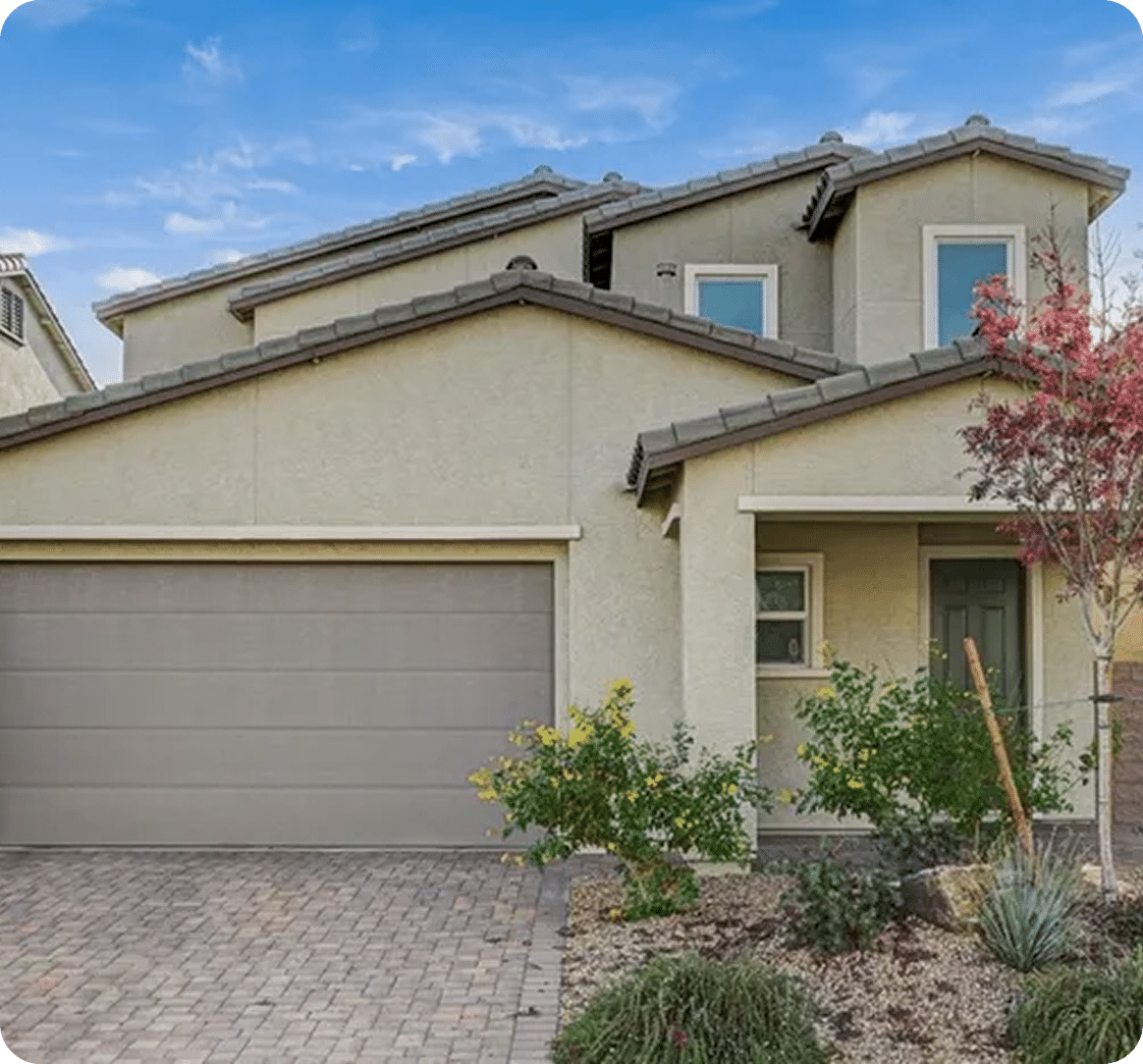 Modern house with landscaped front yard