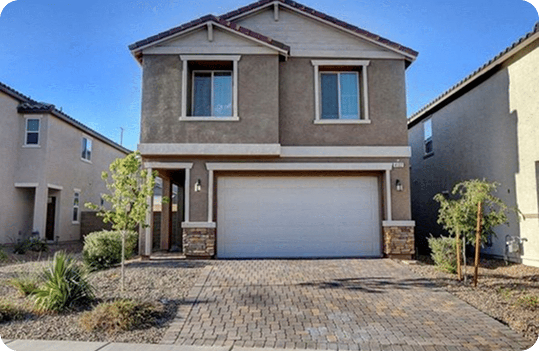 Modern two-story house with driveway
