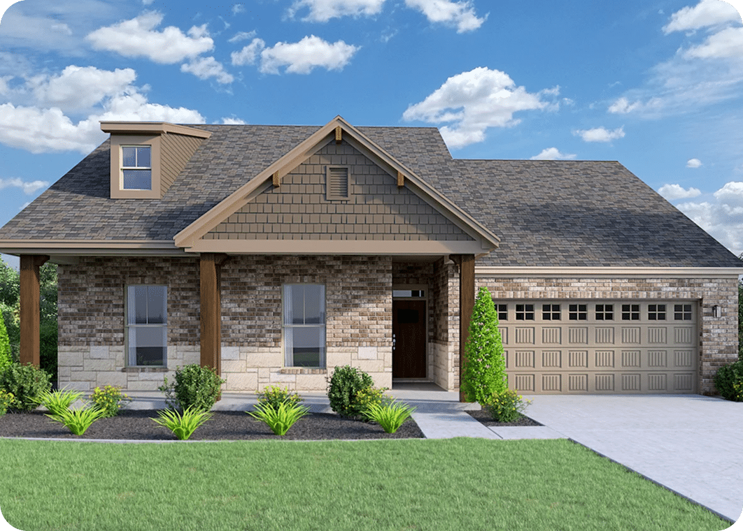 Modern house with landscaped front yard